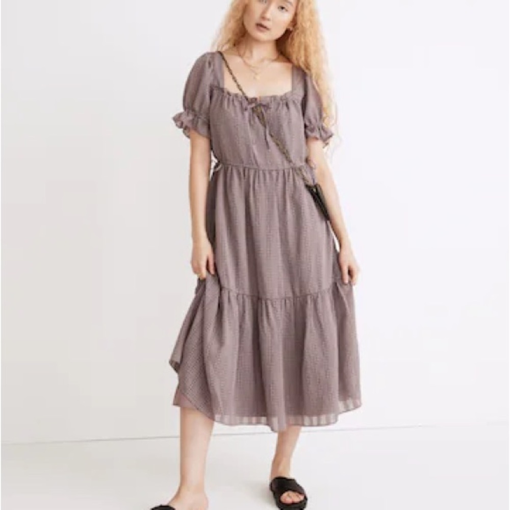 Madewell square neck midi dress